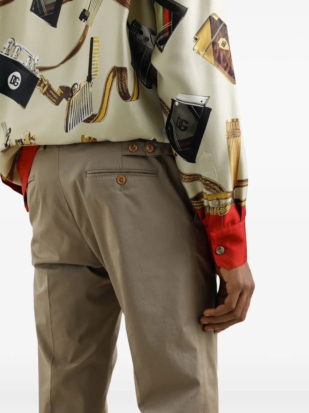 Dolce & Gabbana Broek met geborduurd logo Beige