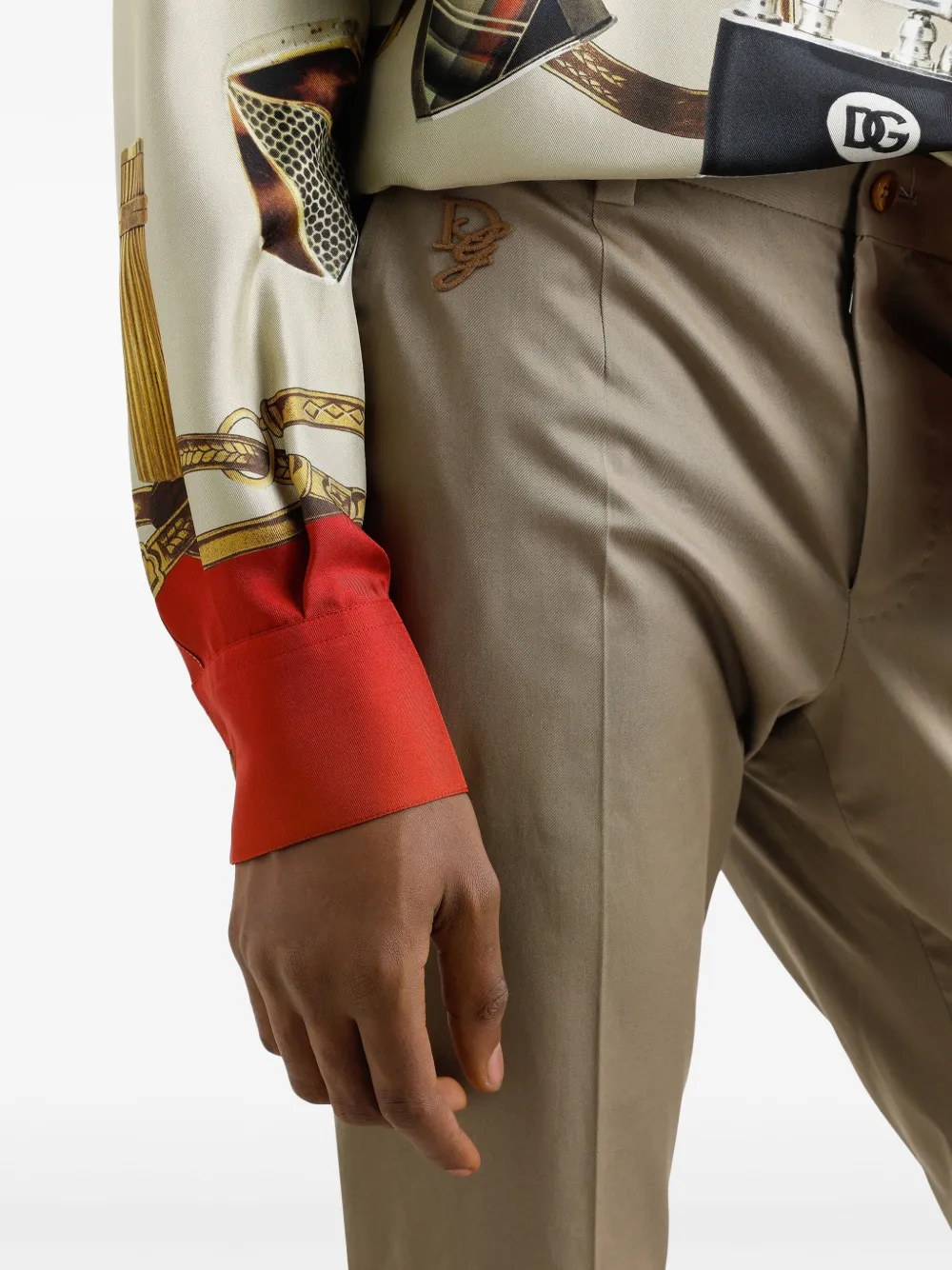 Dolce & Gabbana Broek met geborduurd logo Beige
