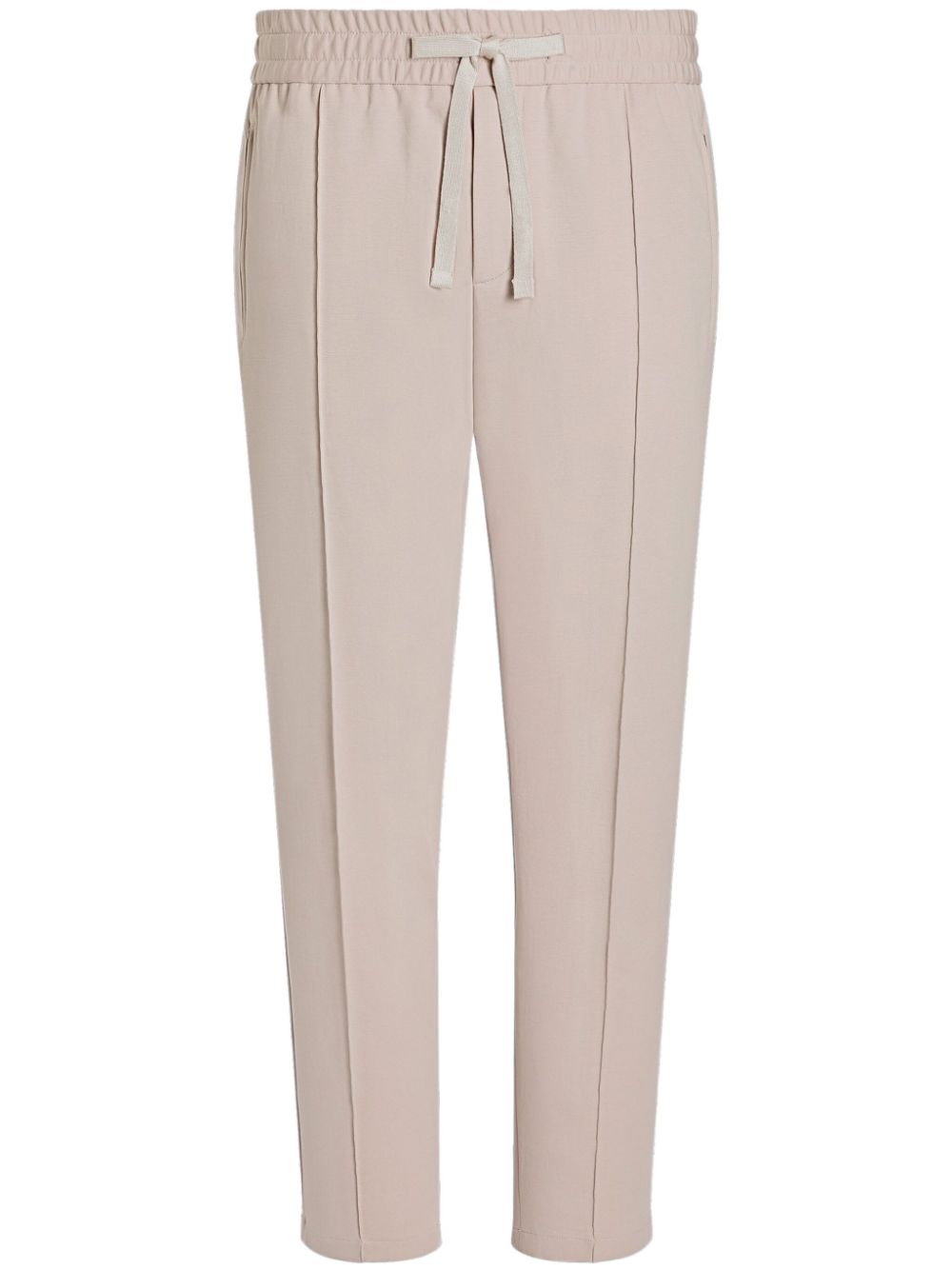 pressed crease straight-leg trousers