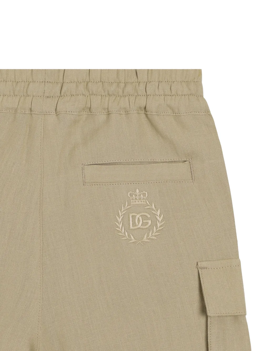 Dolce & Gabbana Kids Shorts met geborduurd logo Beige