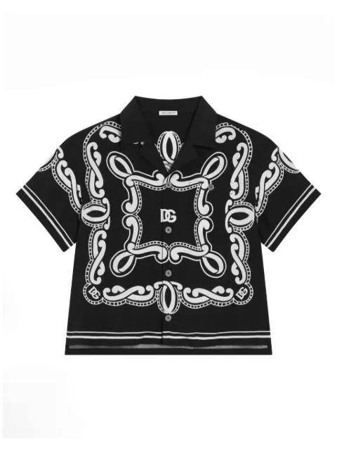 Dolce & Gabbana Kids camisa con logo estampado