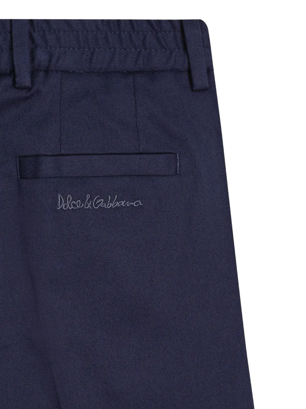 Dolce & Gabbana Embroidered Logo Trousers In Blue