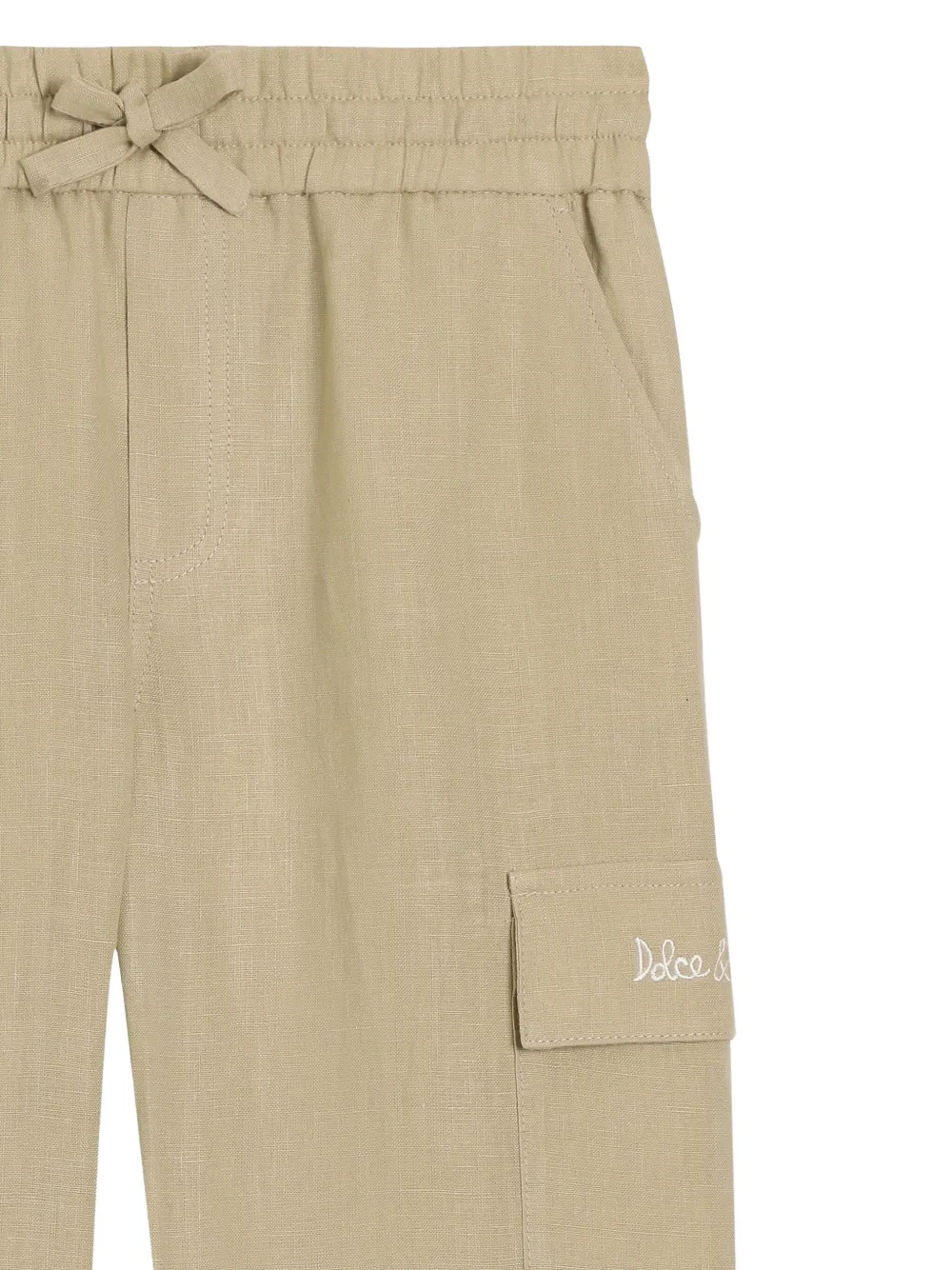 Dolce & Gabbana Kids Broek met geborduurd logo Beige