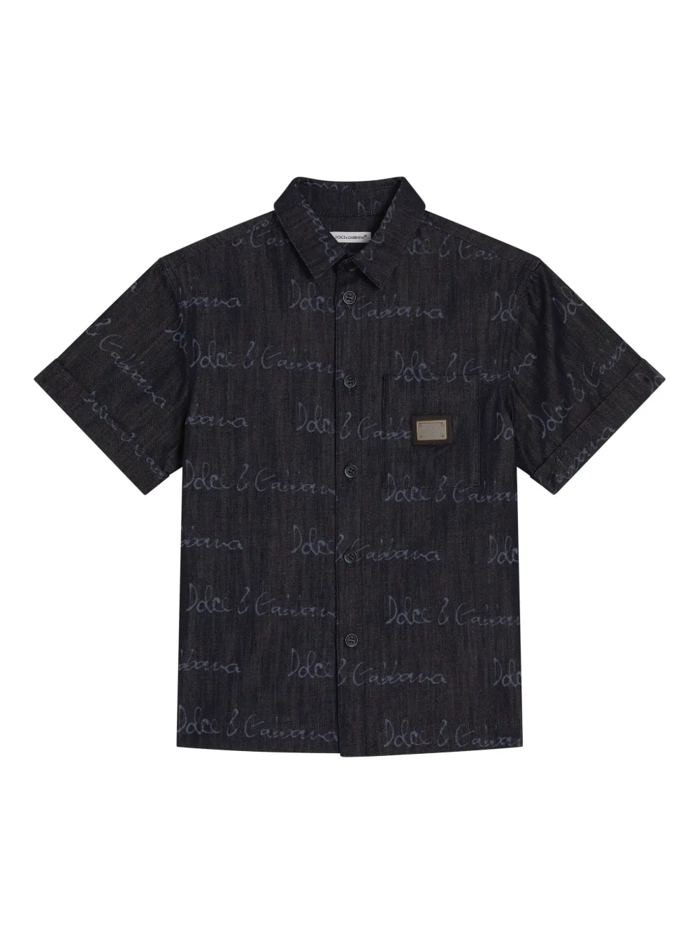 Dolce & Gabbana Kids Shirt met logoprint Blauw