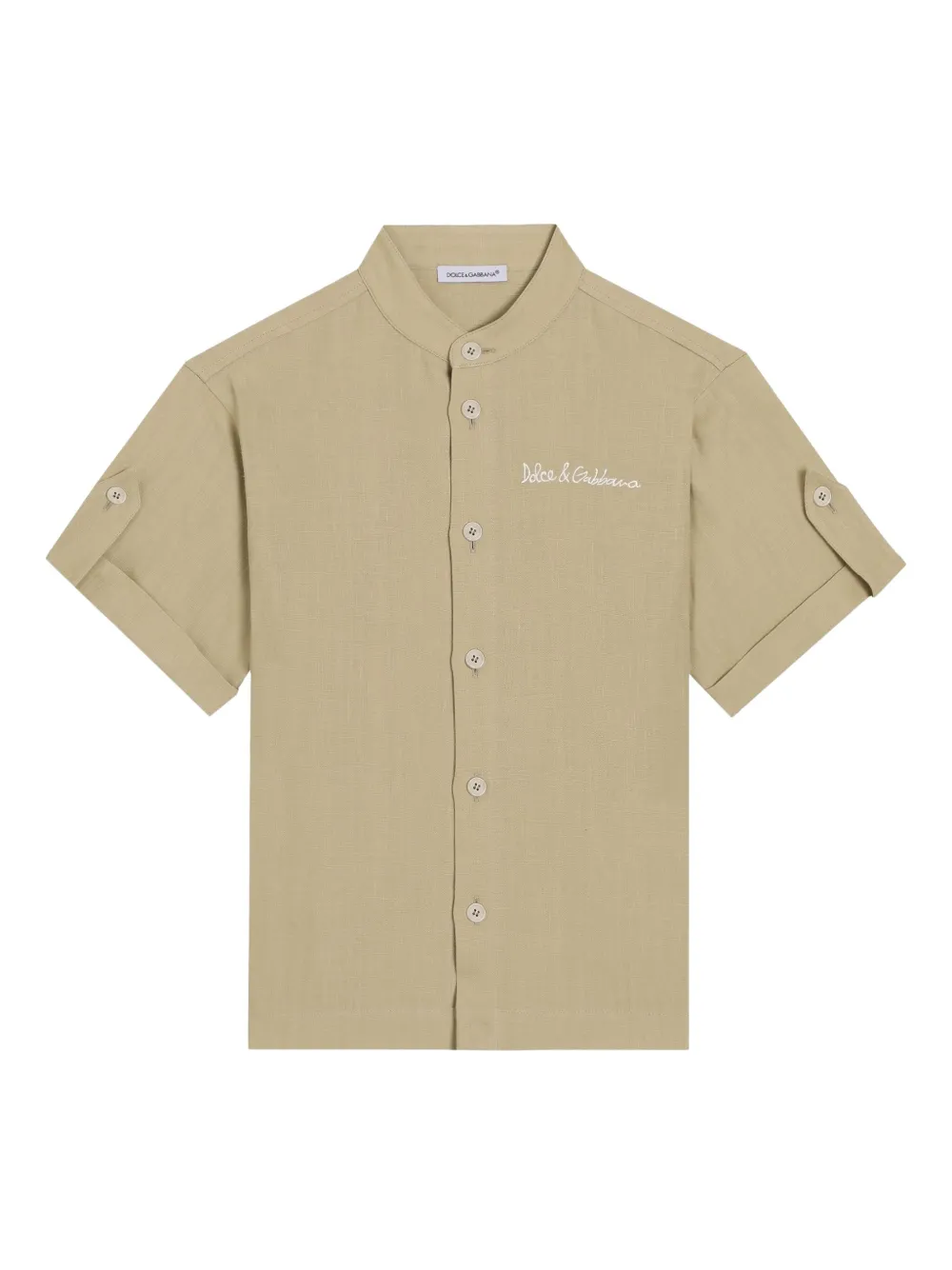 Dolce & Gabbana Kids Shirt met geborduurd logo Beige