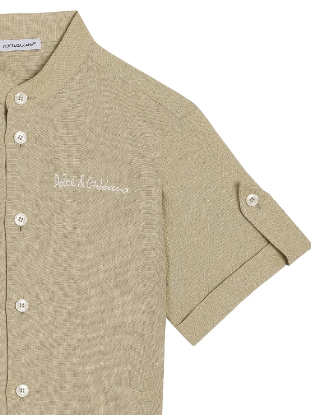 Dolce & Gabbana Kids Shirt met geborduurd logo Beige