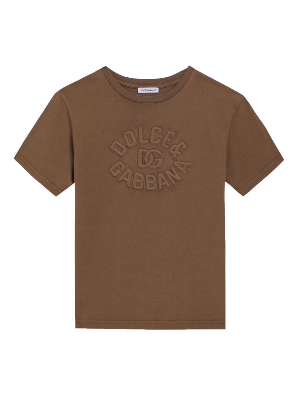 Dolce & Gabbana Kids T-shirt met logo-reliëf Bruin