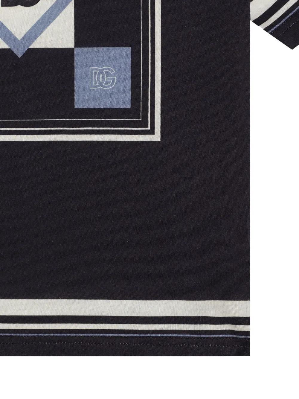 Dolce & Gabbana Kids Katoenen T-shirt met logoprint Blauw