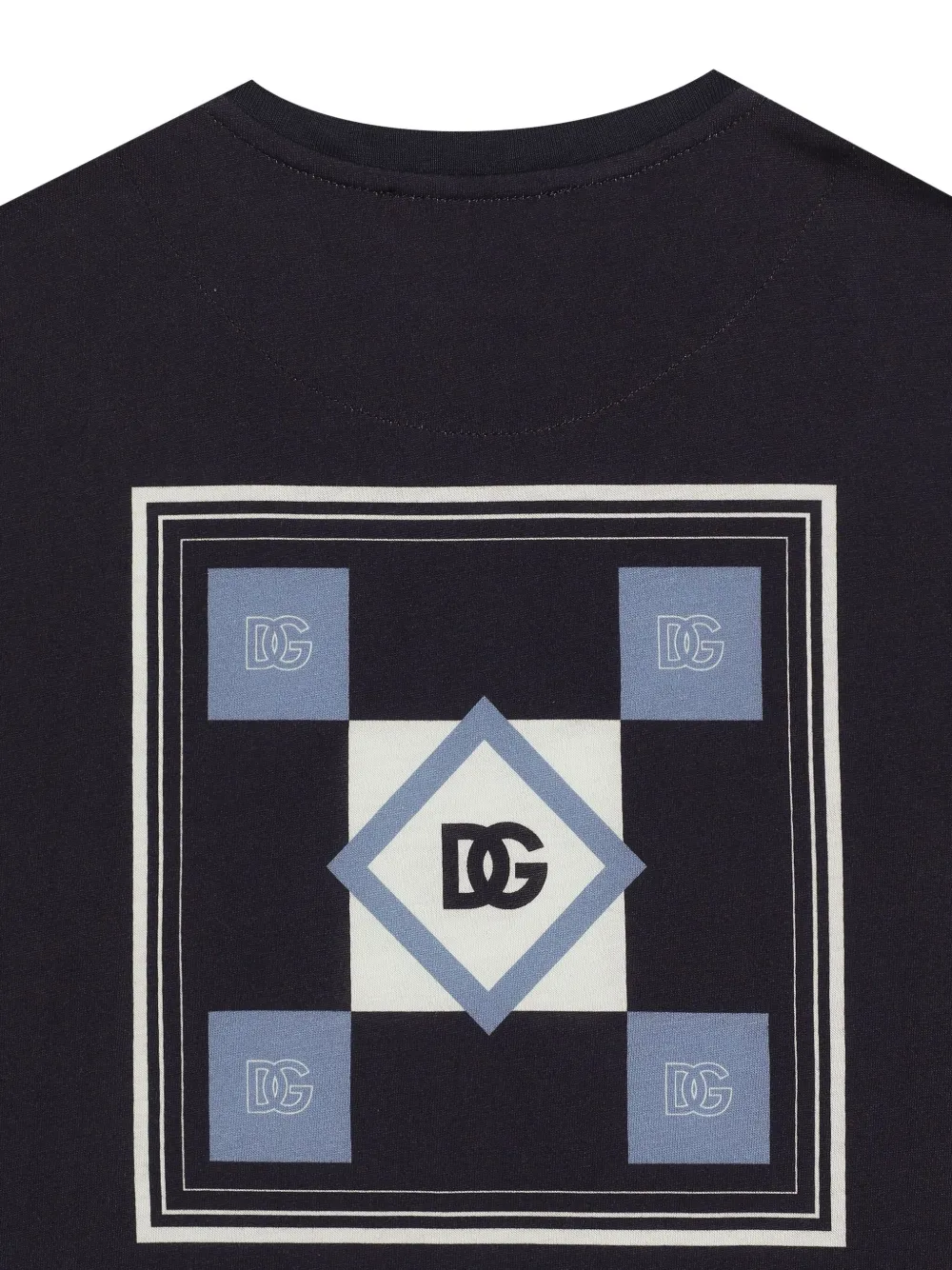 Dolce & Gabbana Kids Katoenen T-shirt met logoprint Blauw