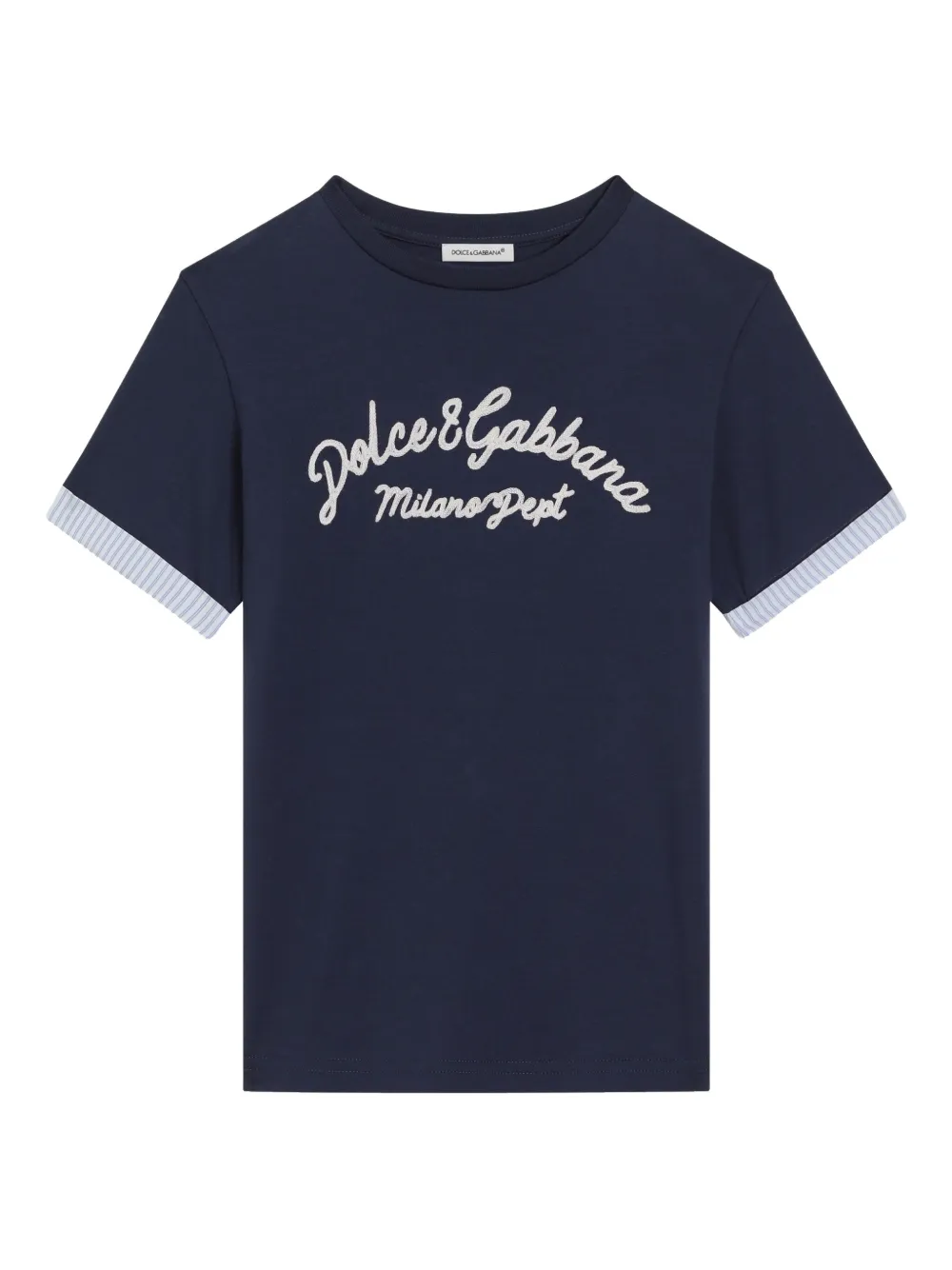 Dolce & Gabbana Kids Katoenen T-shirt Blauw