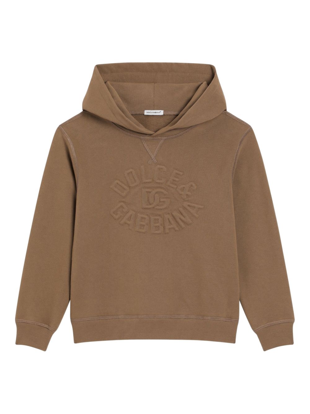 Dolce & Gabbana Kids Hoodie met logo-reliëf Bruin