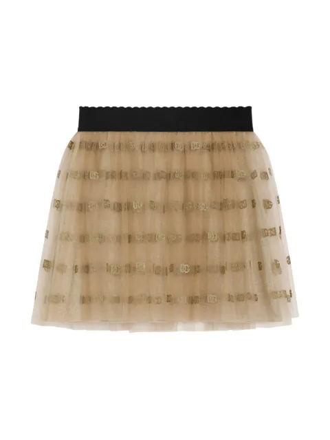 Dolce & Gabbana Kids logo-print tulle mini skirt