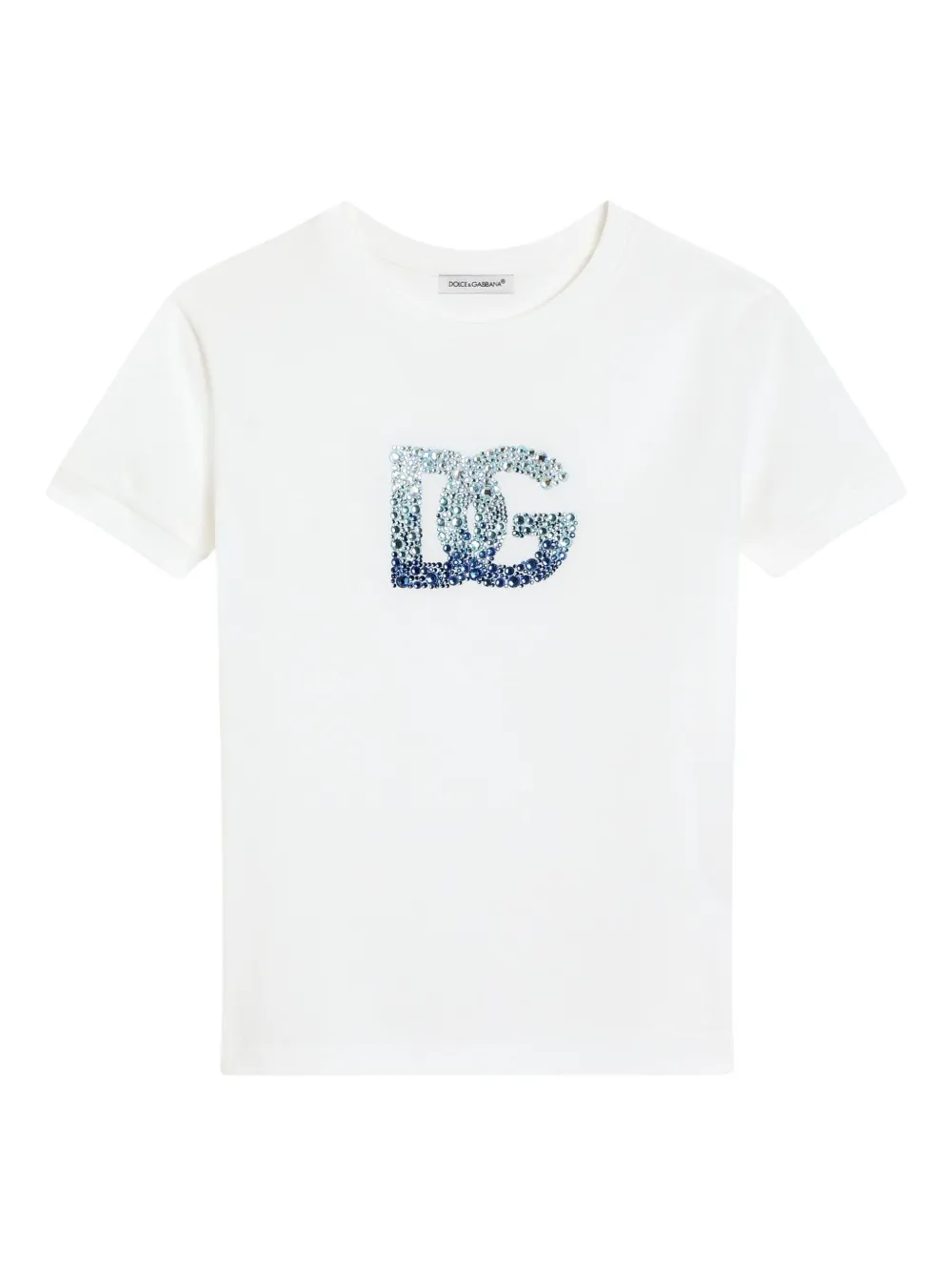 Dolce & Gabbana Kids T-shirt met logo studs Wit