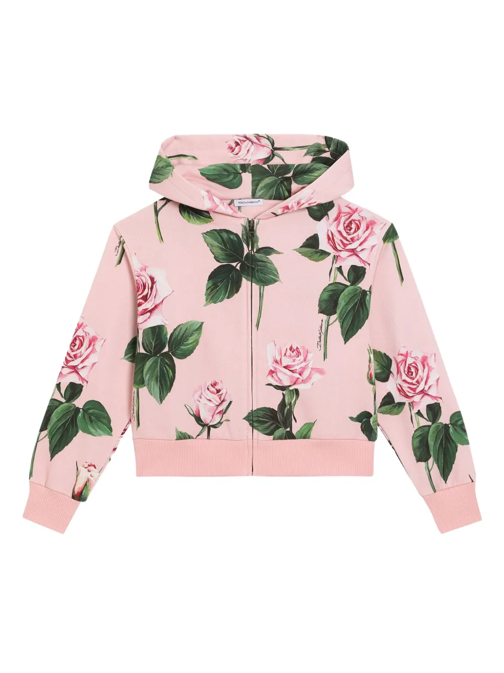 Dolce & Gabbana Kids フローラル パーカー - ピンク Dolce & Gabbana Kids フローラル パーカー - ピンク