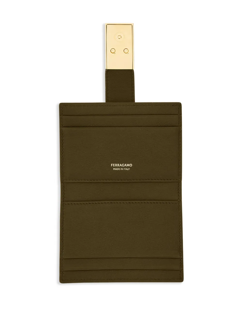 Ferragamo Hug Cardholder In Green