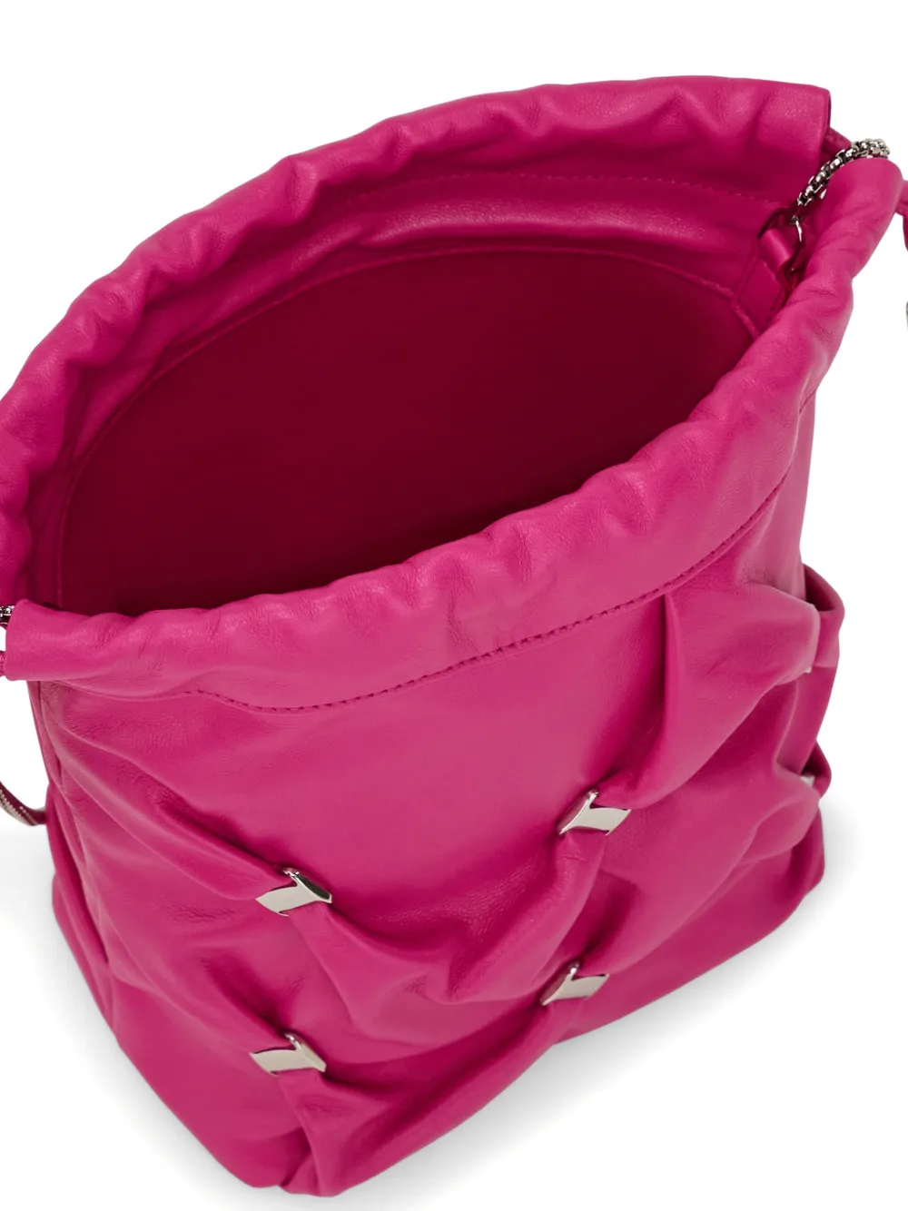 Shop Ferragamo Mini Leather Bucket Bag In Pink