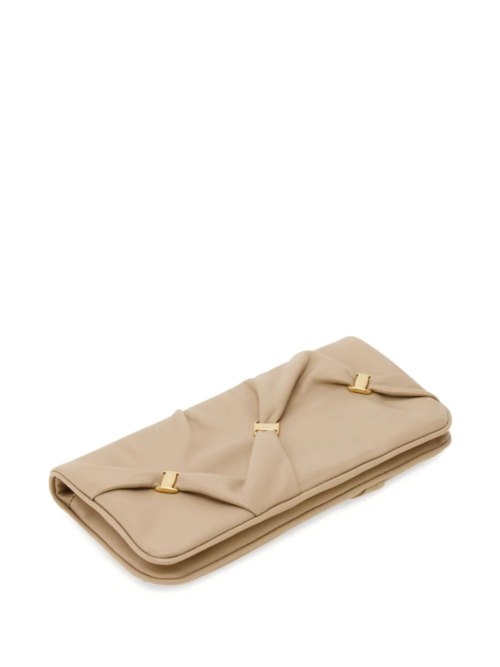 Shop Ferragamo Leather Clutch Bag In Neutrals