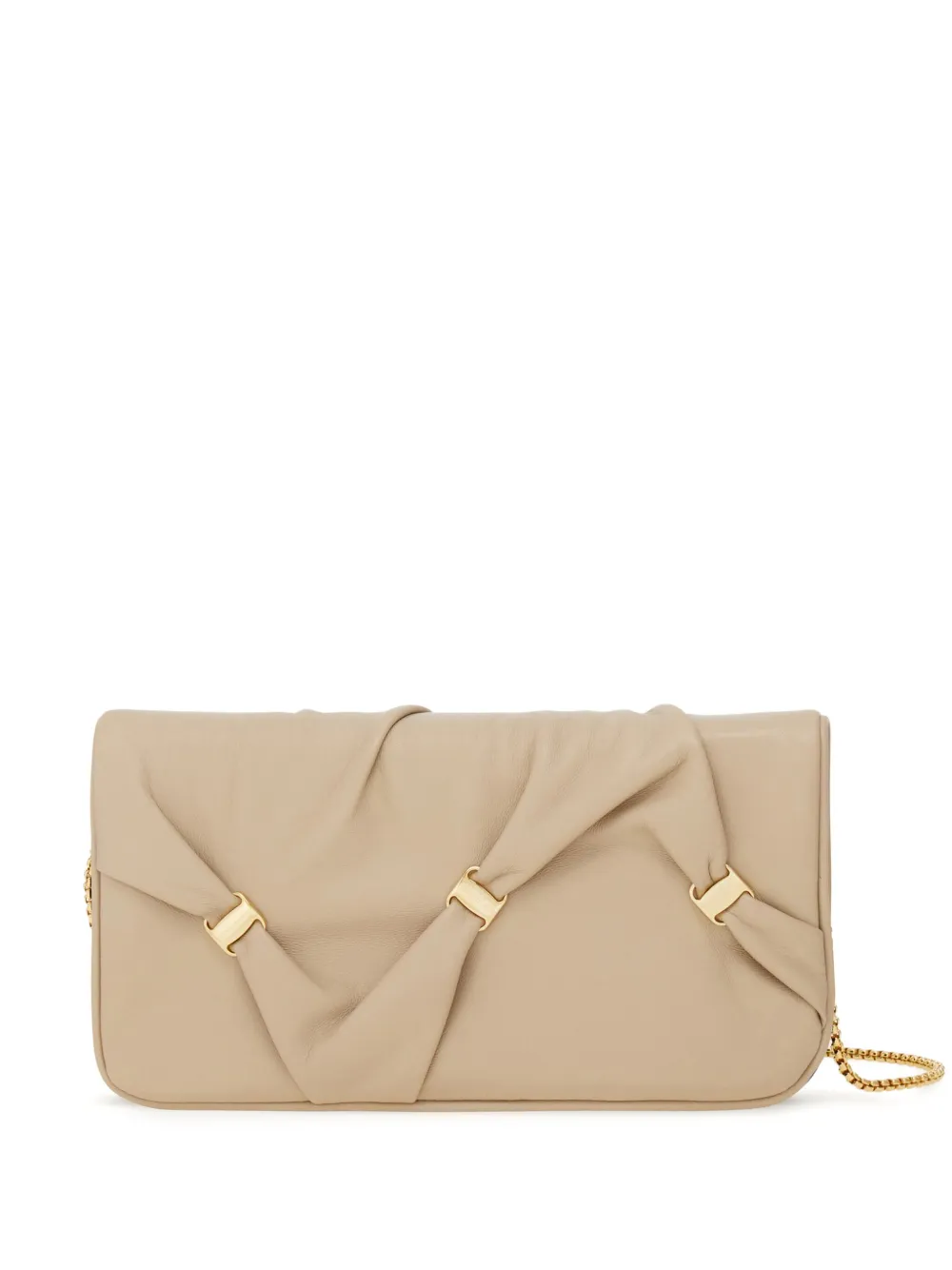 Ferragamo レザー クラッチバッグ - ニュートラル Ferragamo レザー クラッチバッグ - ニュートラル