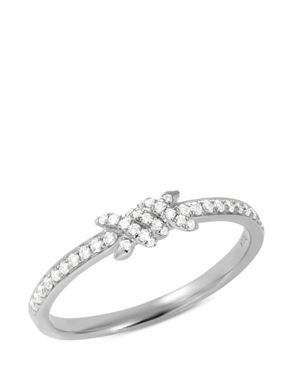  Djula Anillo Barbelé Con Diamantes - Plateado 