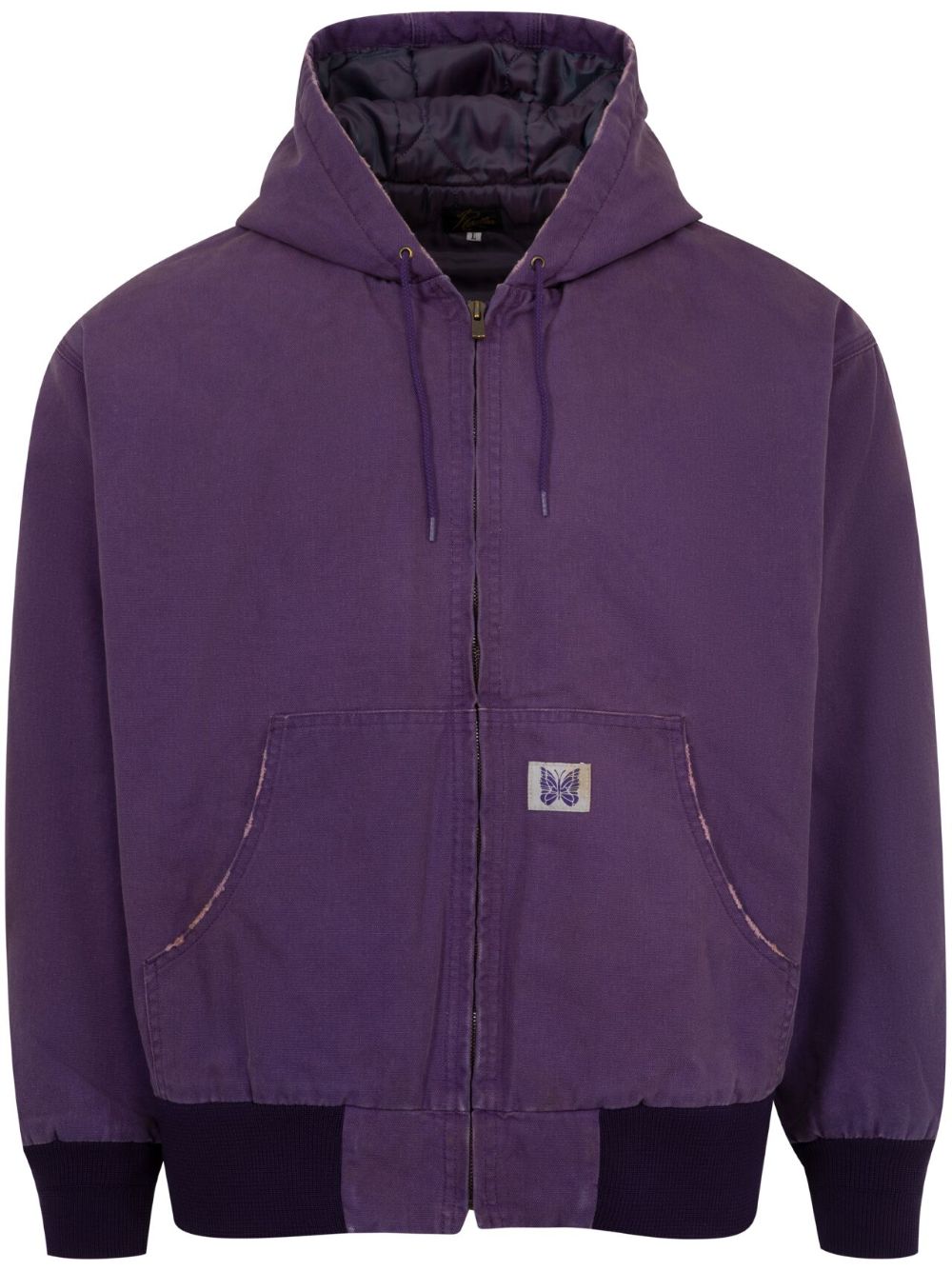 Shop Needles Zipped Hoodie In Purple