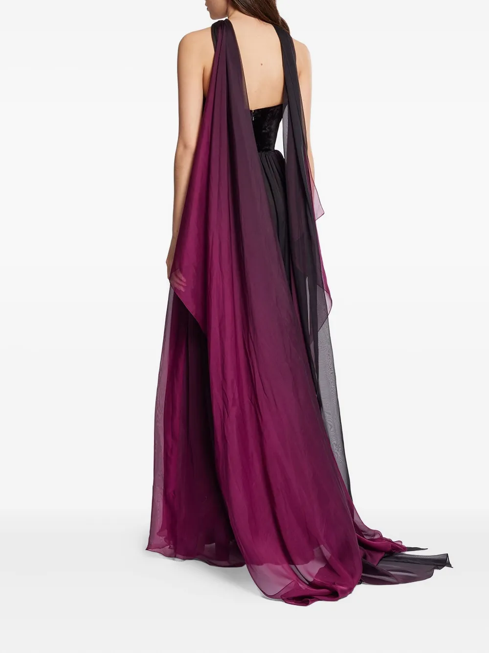 Elie Saab Maxi-jurk met fluwelen vlak - Zwart