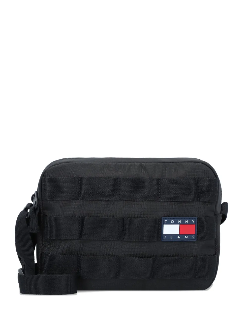 Tommy Hilfiger Logo-patch Messenger Bag In Black