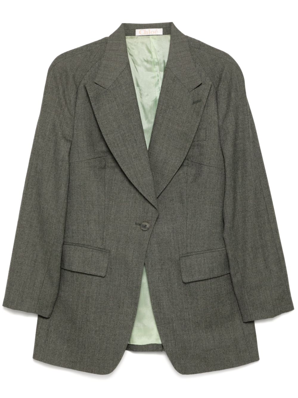 long-raglan-sleeves single-breasted jacket