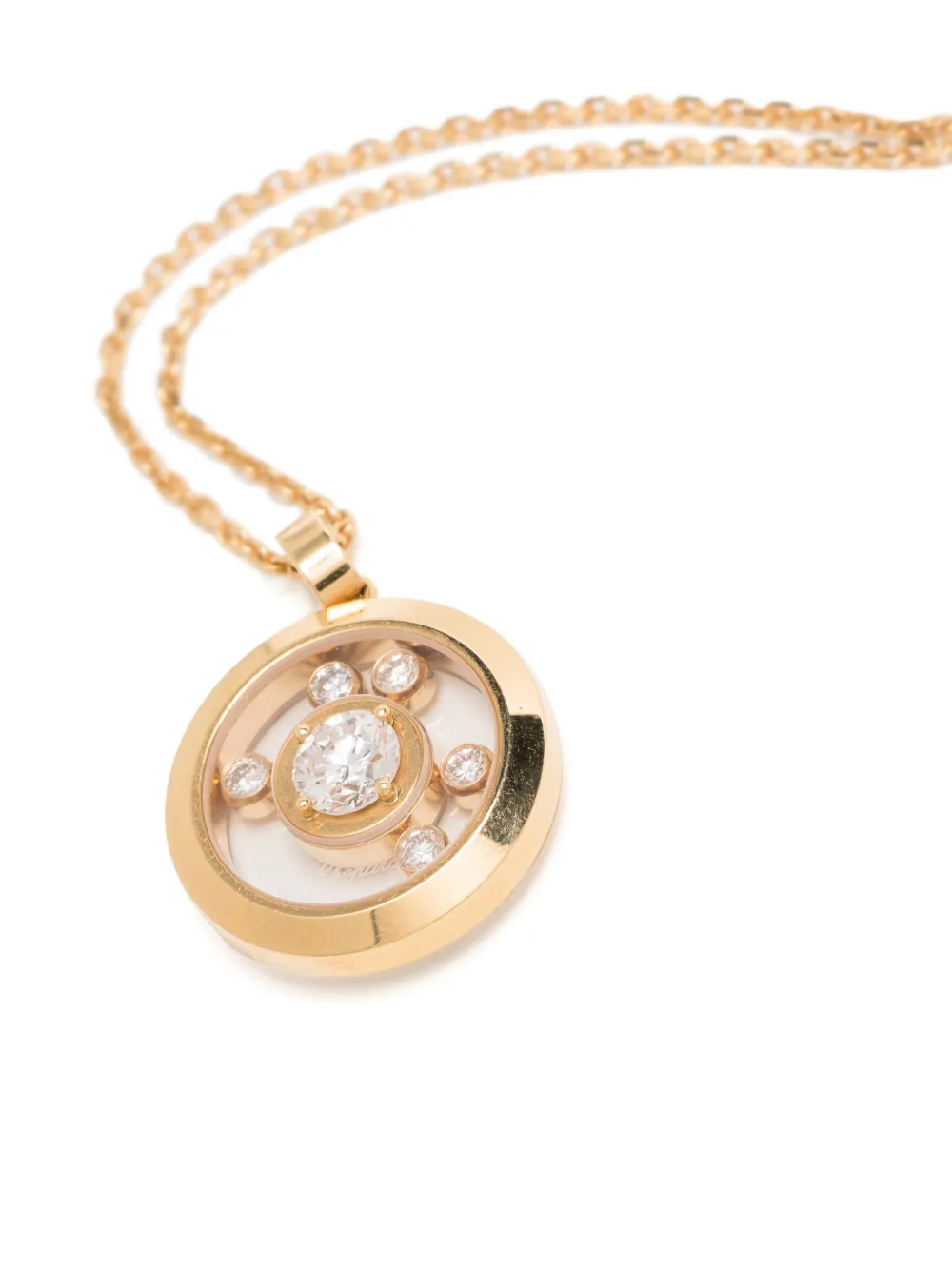 Chopard Pre-owned 18kt Yellow Gold Happy Diamonds Icons Necklace, view 3