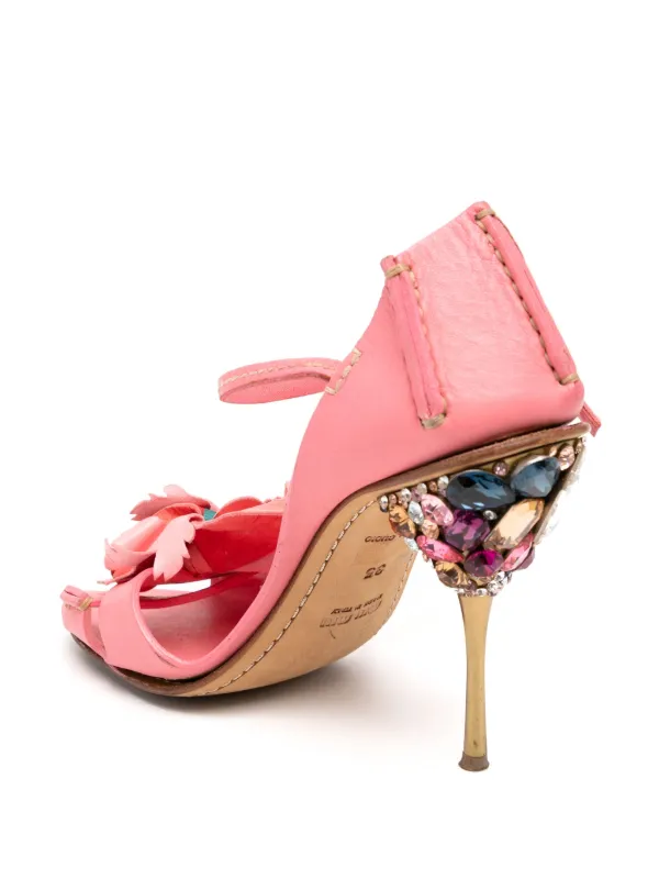 Miu Miu Pre-Owned ビジュートリム パンプス | ピンク | FARFETCH JP