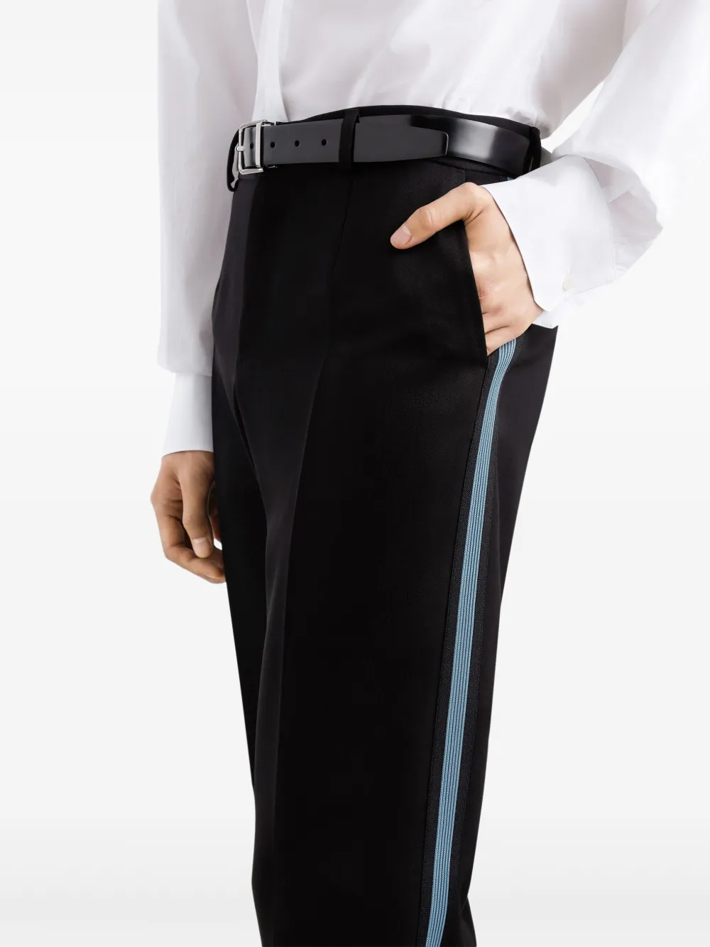 Dolce & Gabbana サイドストライプ テーラードパンツ | ブラック