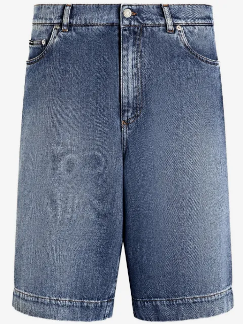 Dolce & Gabbana logo-embroidered denim shorts