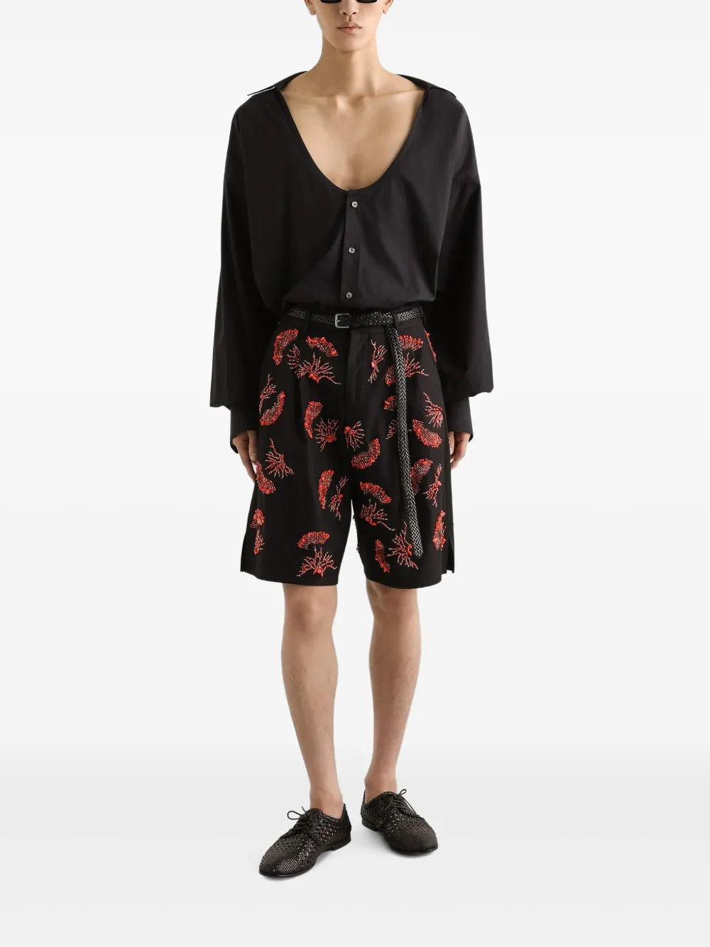 Dolce & Gabbana Shorts met abstracte print - Zwart