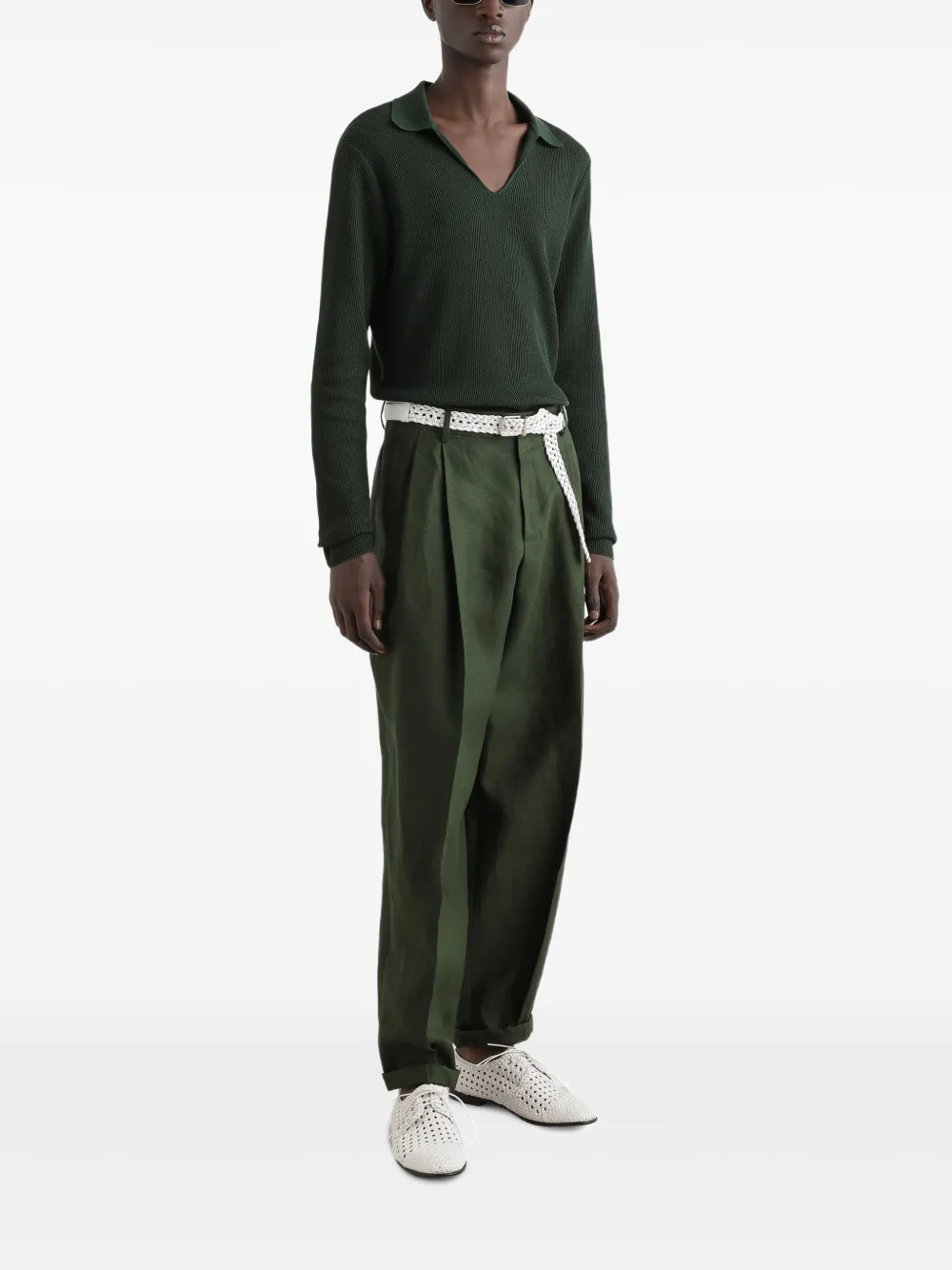 Dolce & Gabbana turn-up hem trousers - Groen