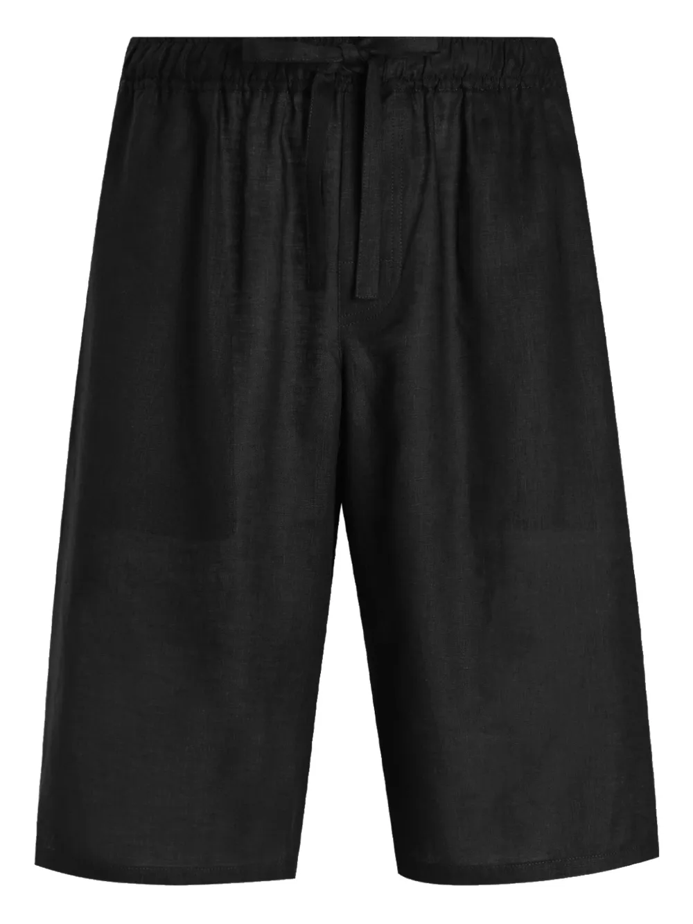 Dolce & Gabbana Black Linen Bermuda Shorts In Black