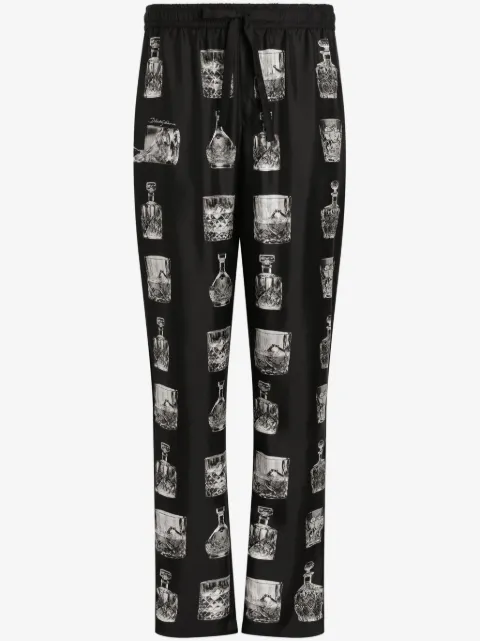 Dolce & Gabbana Calça de pijama com estampa Whisky