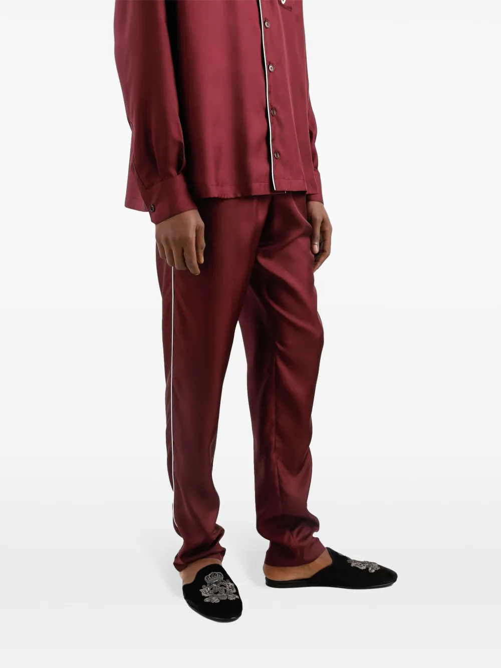 Dolce & Gabbana Broek met geborduurd logo Rood