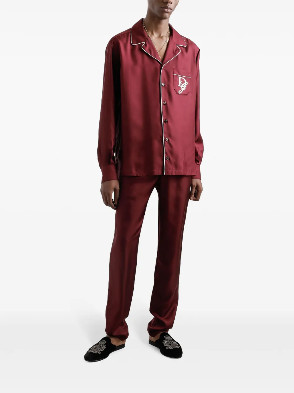 Dolce & Gabbana Broek met geborduurd logo Rood