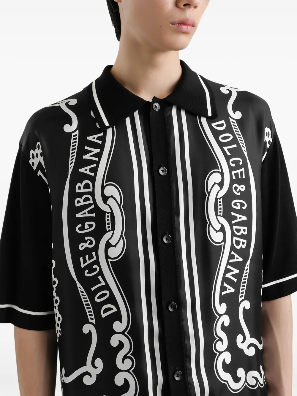 Dolce & Gabbana Overhemd met bandanaprint Zwart