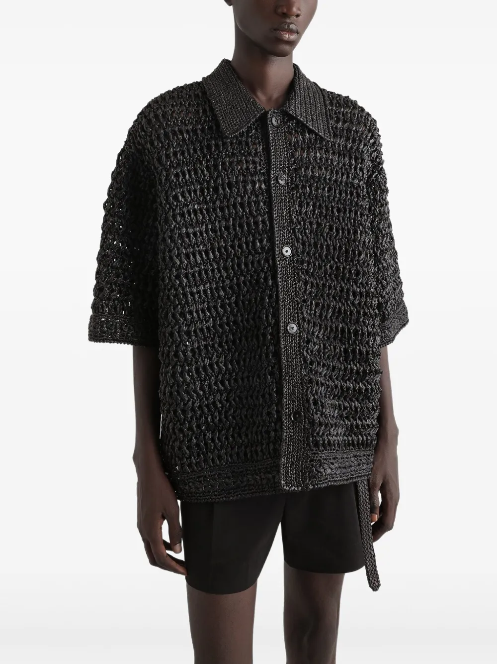 Dolce & Gabbana Opengebreid overhemd Zwart