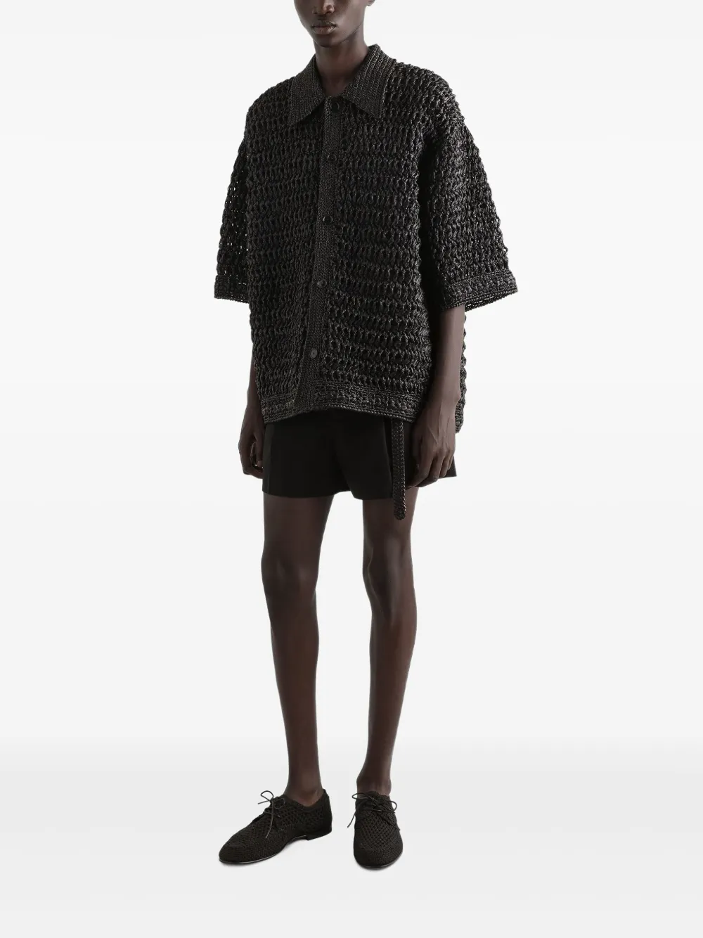 Dolce & Gabbana open-knit shirt - Zwart