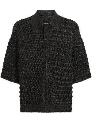 DOLCE & GABBANA ブラックレースシャツ Dolce & Gabbana ドルチェ＆ガッバーナ シアーレース シャツ