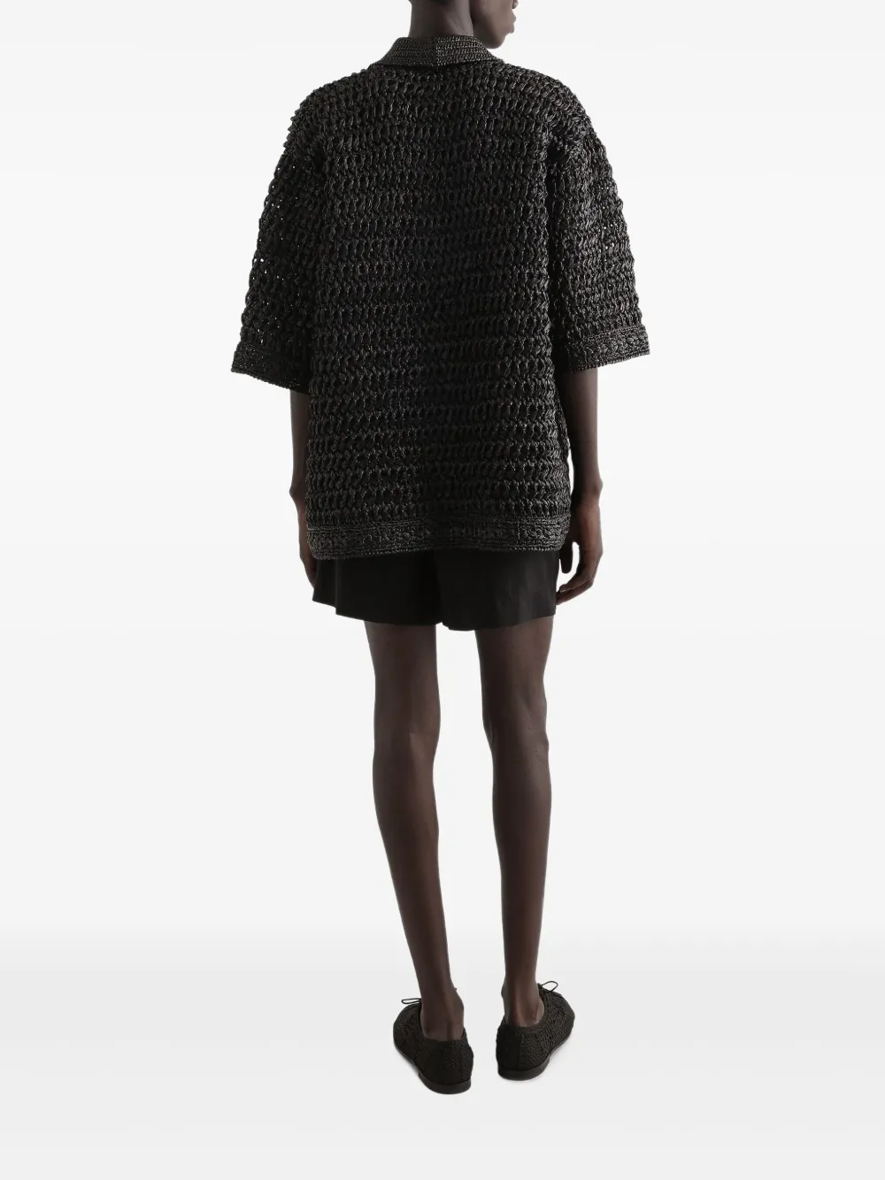 Dolce & Gabbana Opengebreid overhemd Zwart