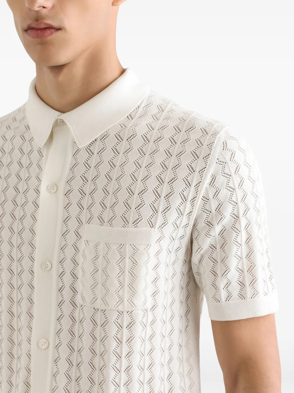 Dolce & Gabbana Opengewerkte katoenen poloshirt Wit