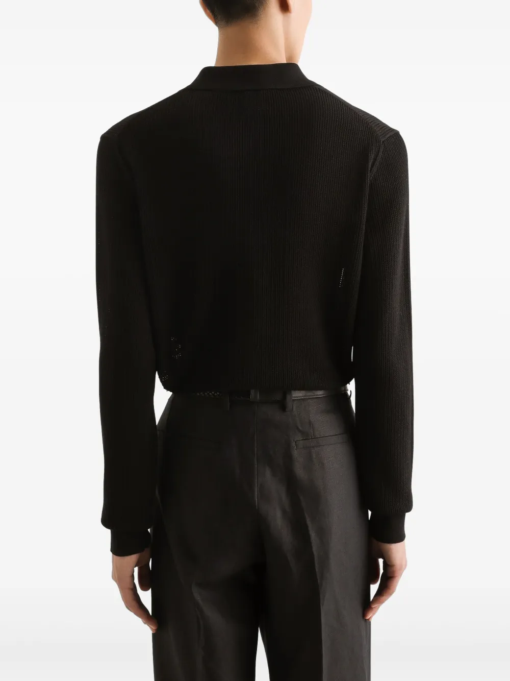 Dolce & Gabbana Ribgebreid overhemd Zwart
