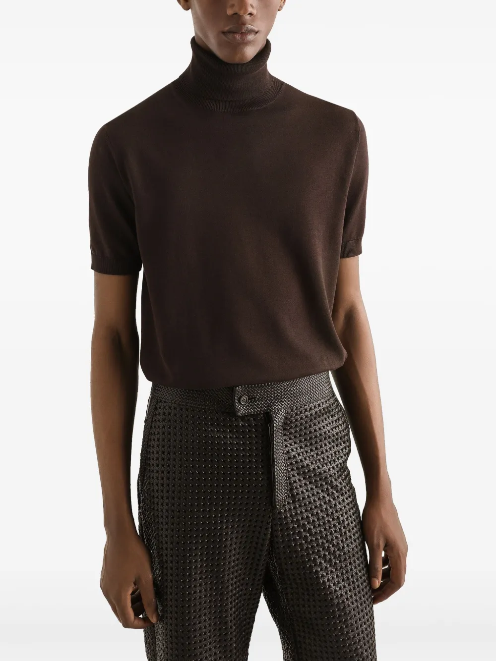 Dolce & Gabbana Fijngebreid T-shirt Bruin