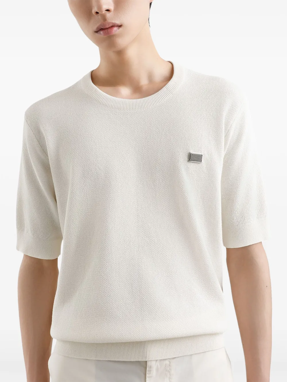 Dolce & Gabbana T-shirt met logoplakkaat Wit