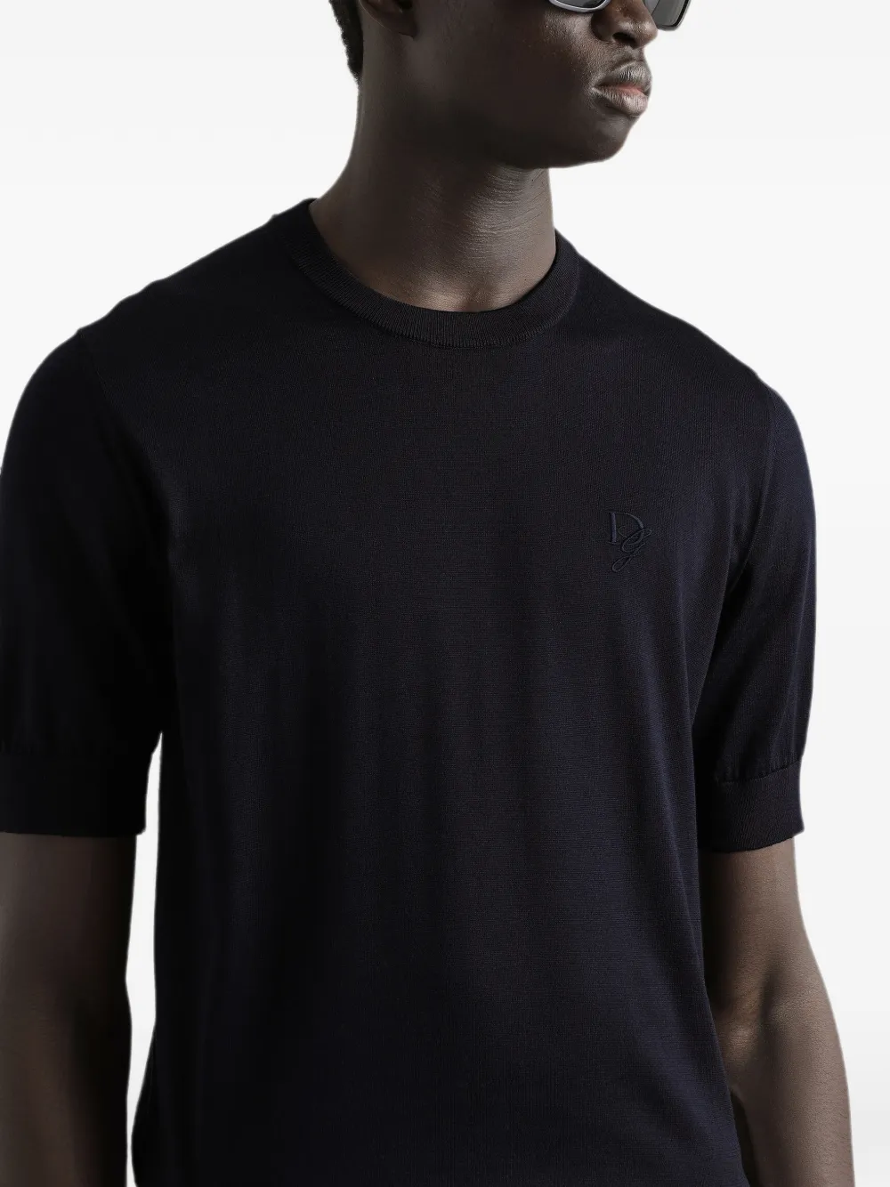 Dolce & Gabbana T-shirt met geborduurd logo Blauw