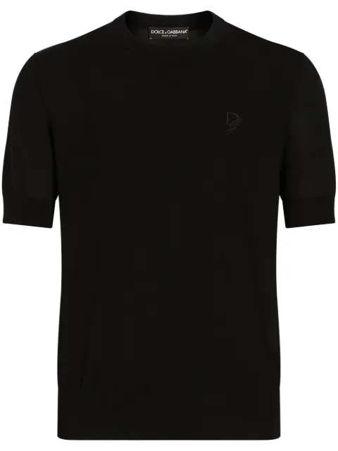 Dolce & Gabbana logo-embroidered T-shirt