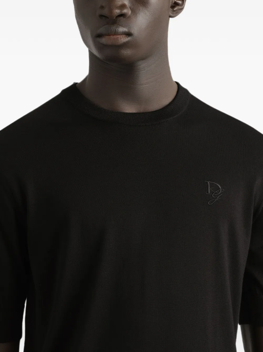 Dolce & Gabbana T-shirt met geborduurd logo N0000 BLACK