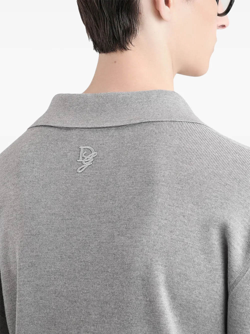 Dolce & Gabbana Trui met gekerfde kraag Grijs